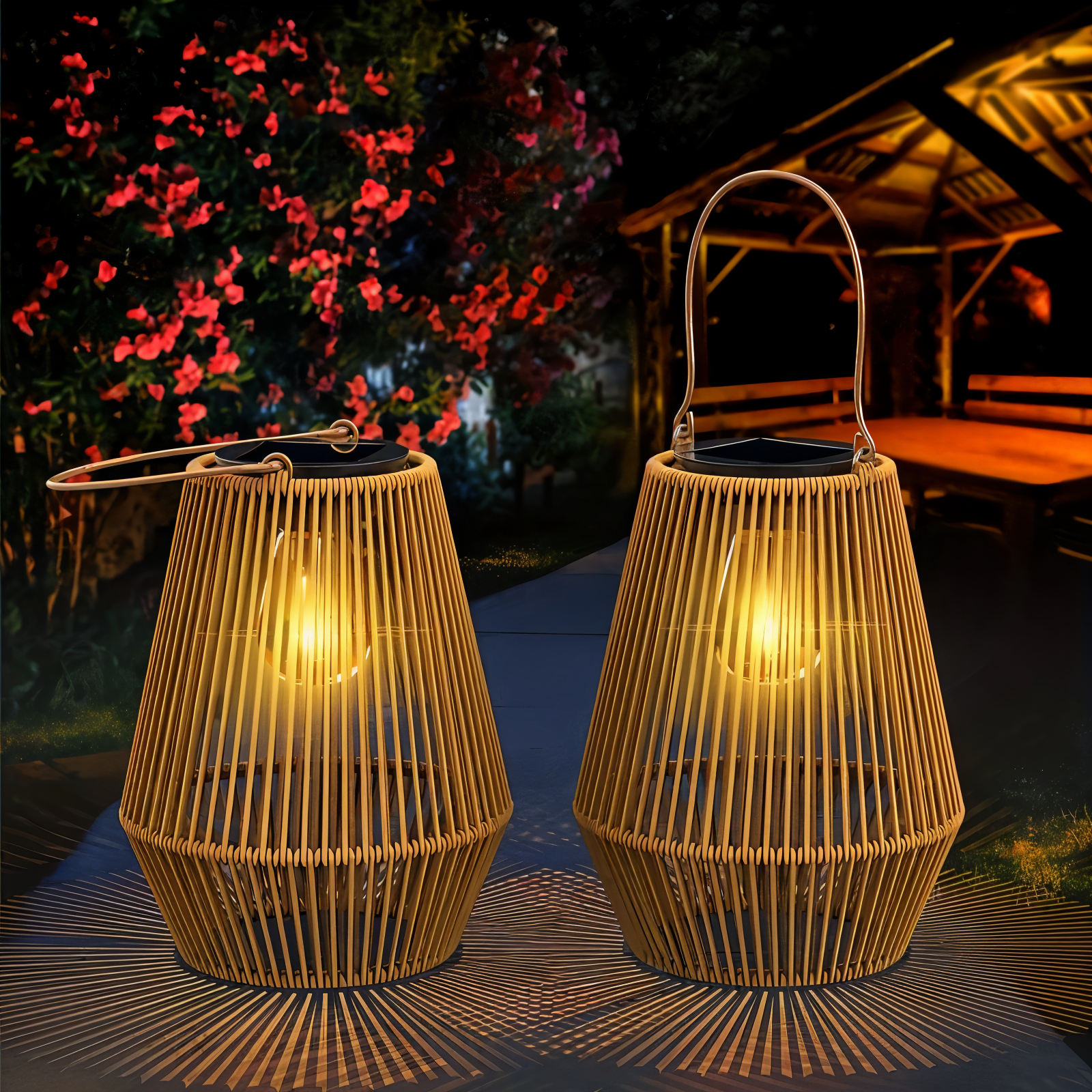 LumiBamboo – Elegant Hanging Lantern with Timeless Rattan Charm