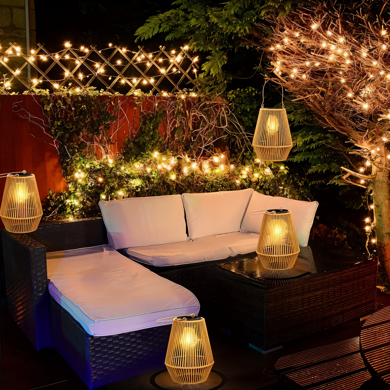 LumiBamboo – Elegant Hanging Lantern with Timeless Rattan Charm