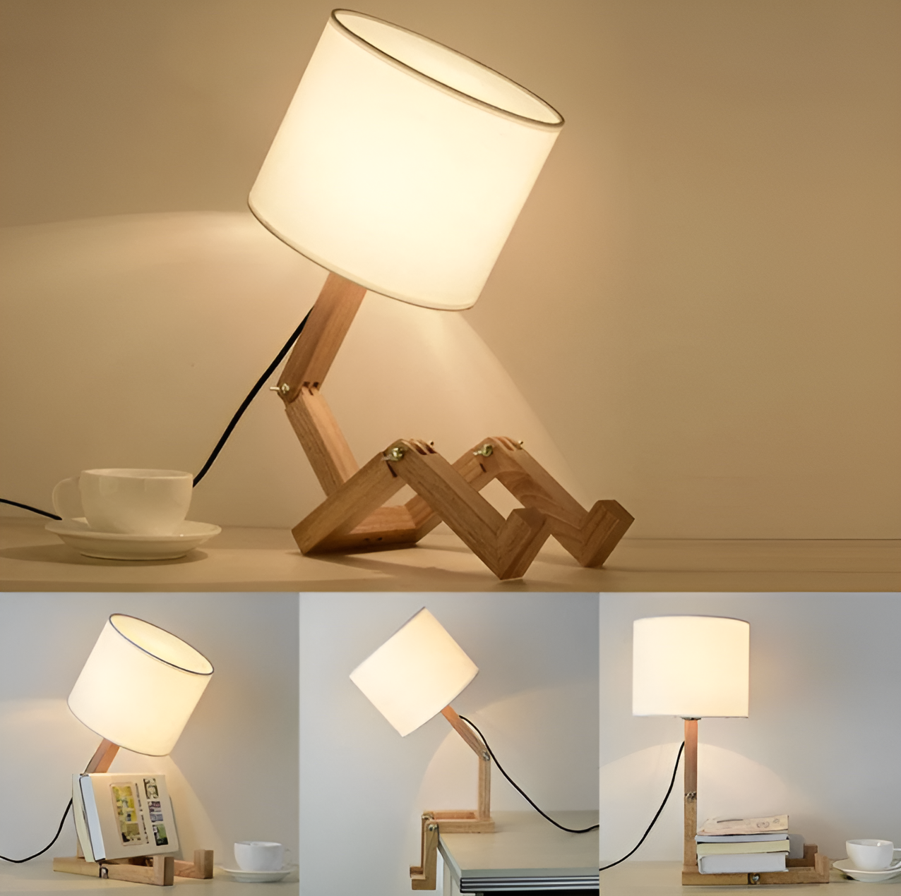 FlexiWood – Unique Adjustable Table Lamp with Natural Wooden Accents