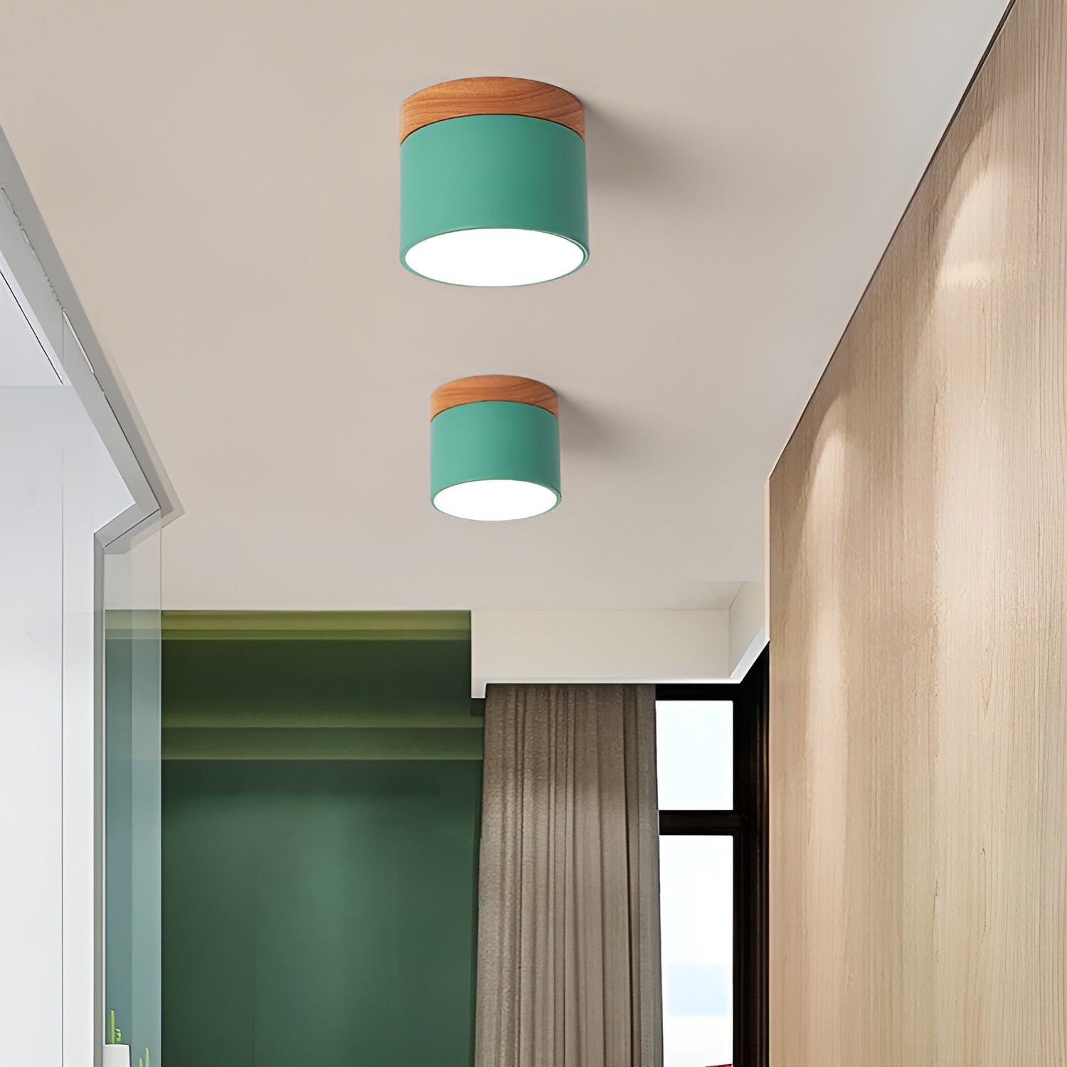 PastelCharm – Minimalistische Zylinderplafondlamp met Warm Lichtaccent