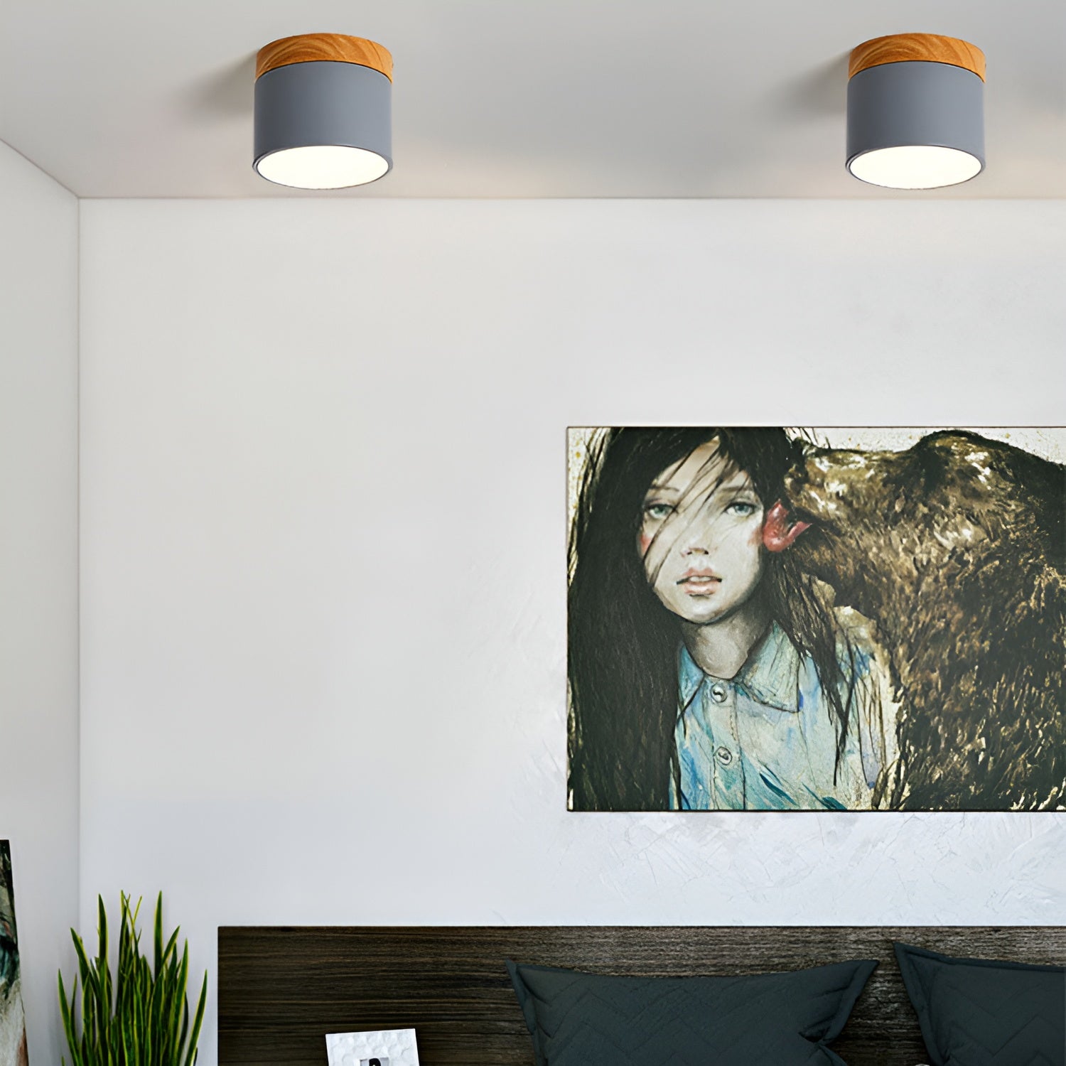 PastelCharm – Minimalistische Zylinderplafondlamp met Warm Lichtaccent