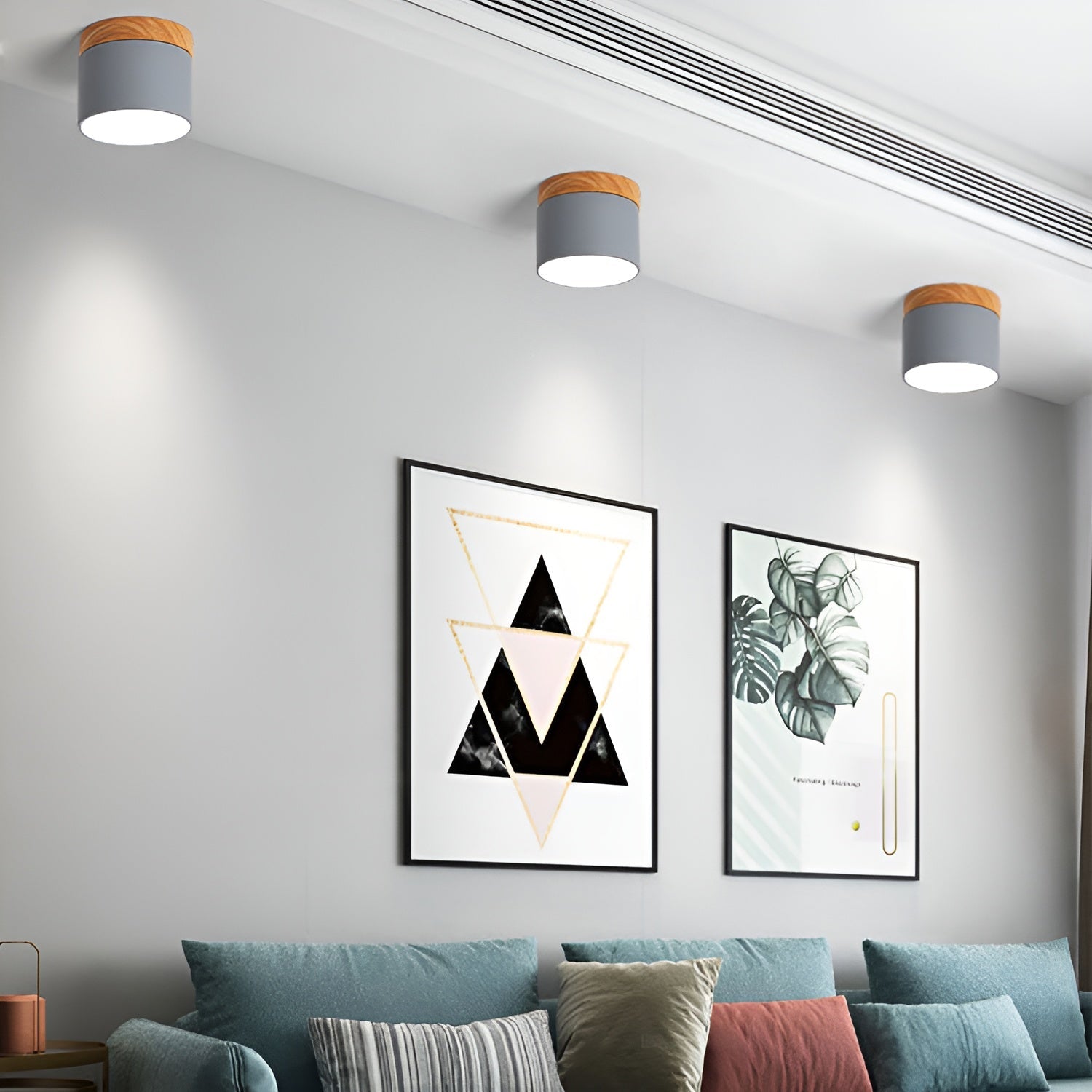 PastelCharm – Minimalistische Zylinderplafondlamp met Warm Lichtaccent