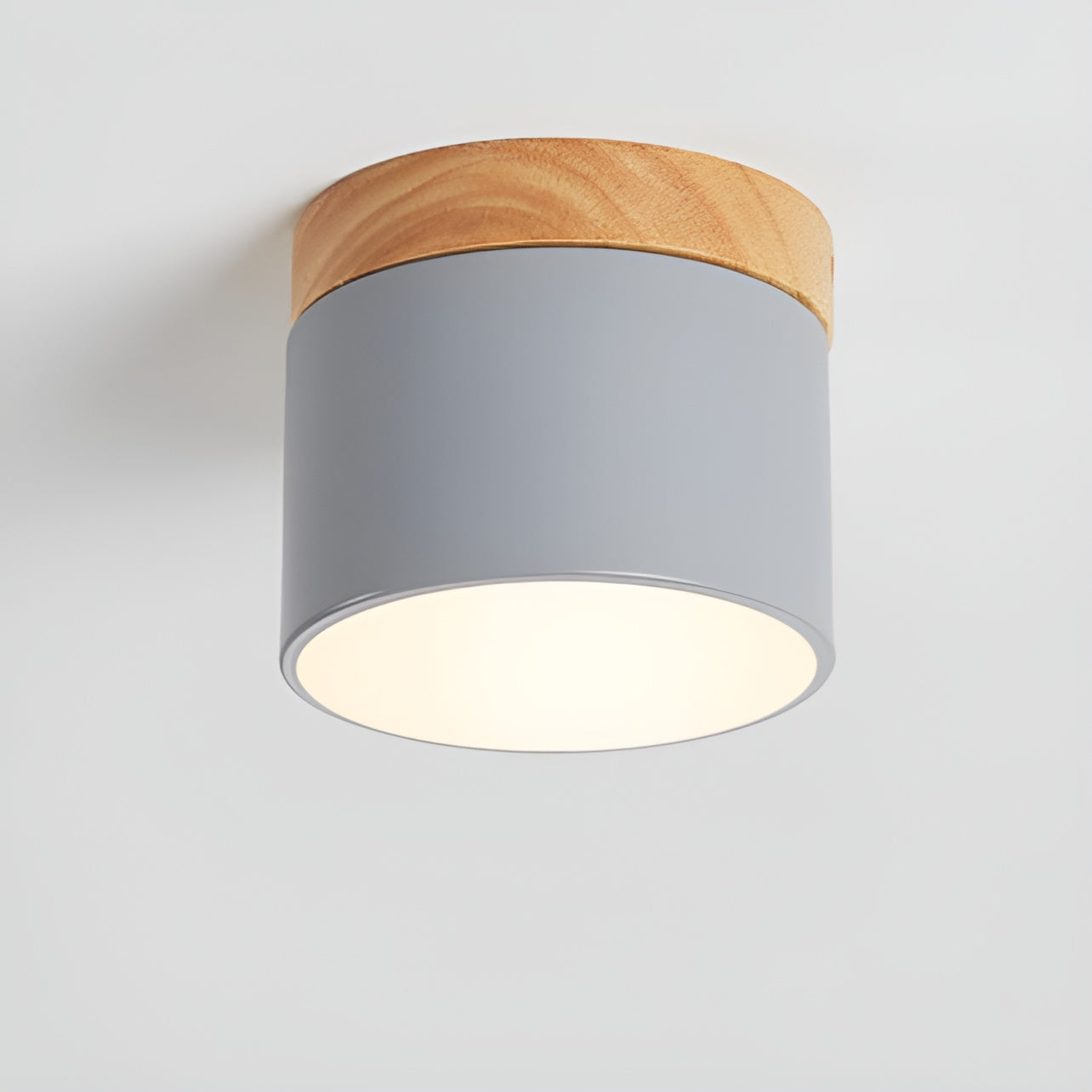 PastelCharm – Minimalistische Zylinderplafondlamp met Warm Lichtaccent