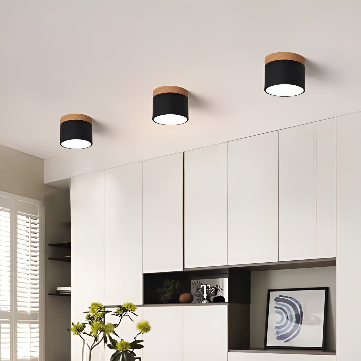PastelCharm – Minimalistische Zylinderplafondlamp met Warm Lichtaccent