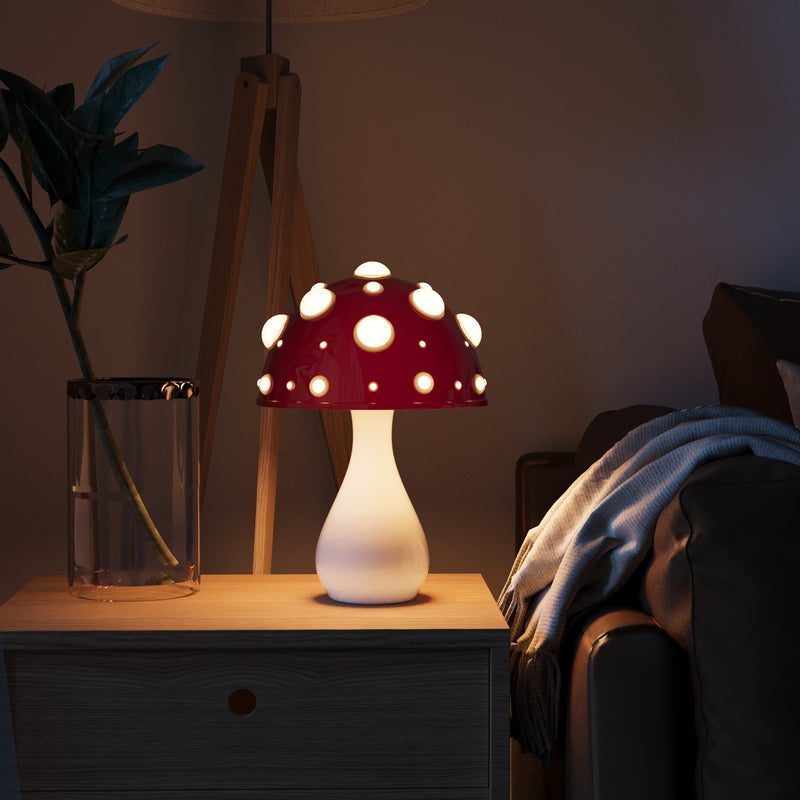 LumiFungi – Luxury LED Table Lamp with Atmospheric Mushroom Shape and Dimmable Light