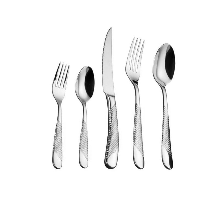 Ferran Elegance – Luxury Stainless Steel Cutlery Set with Diagonal Texture (24/30/48/60-piece)