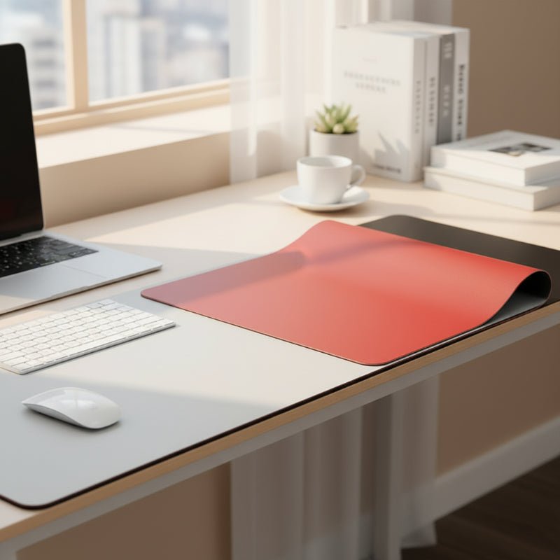 Sous-main de bureau en cuir PU avec dessous antidérapant pour bureau et gaming