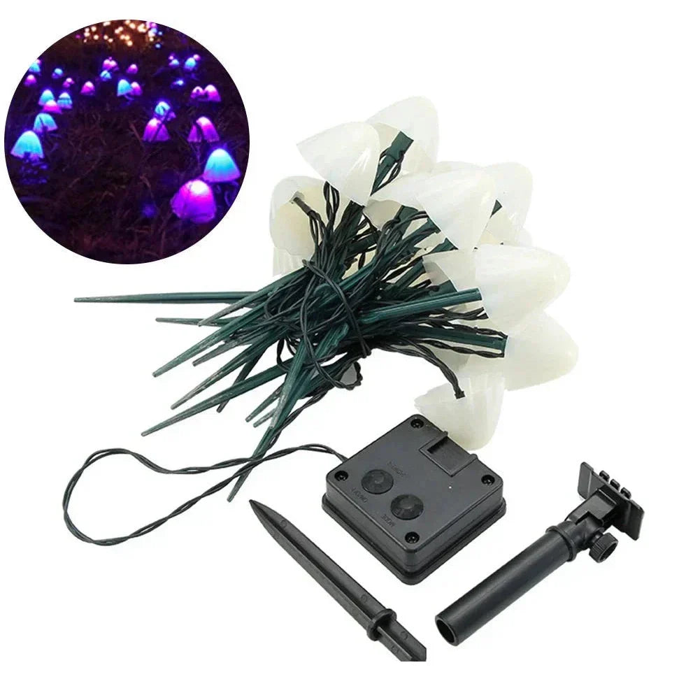 LumiGarden Elegant Solar Garden Lighting – LED String Lights in Mushroom Design for a Fairy-tale Outdoor Space