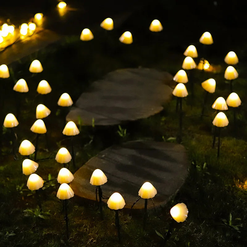 LumiGarden Elegant Solar Garden Lighting – LED String Lights in Mushroom Design for a Fairy-tale Outdoor Space
