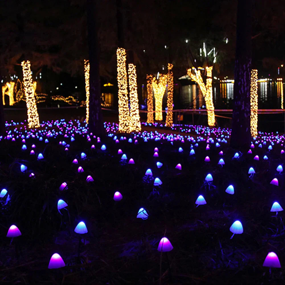 LumiGarden Elegant Solar Garden Lighting – LED String Lights in Mushroom Design for a Fairy-tale Outdoor Space