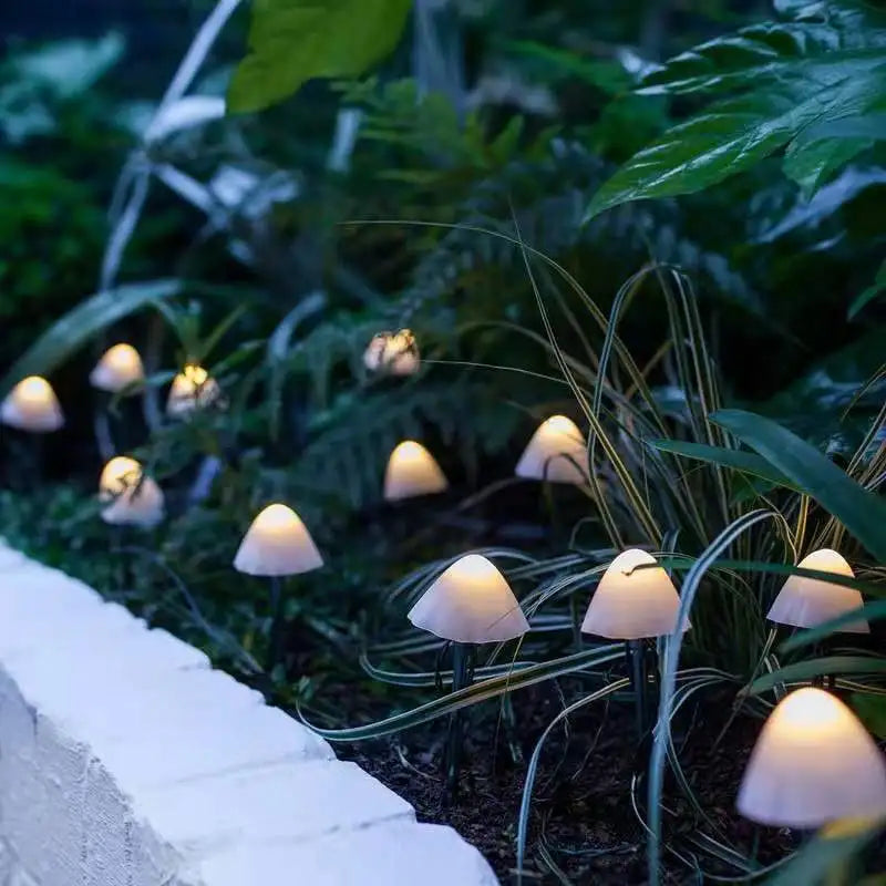 LumiGarden Elegant Solar Garden Lighting – LED String Lights in Mushroom Design for a Fairy-tale Outdoor Space