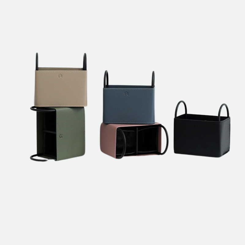 NordicLuxe – Stijlvolle Lederen Opbergmand met Minimalistisch Design
