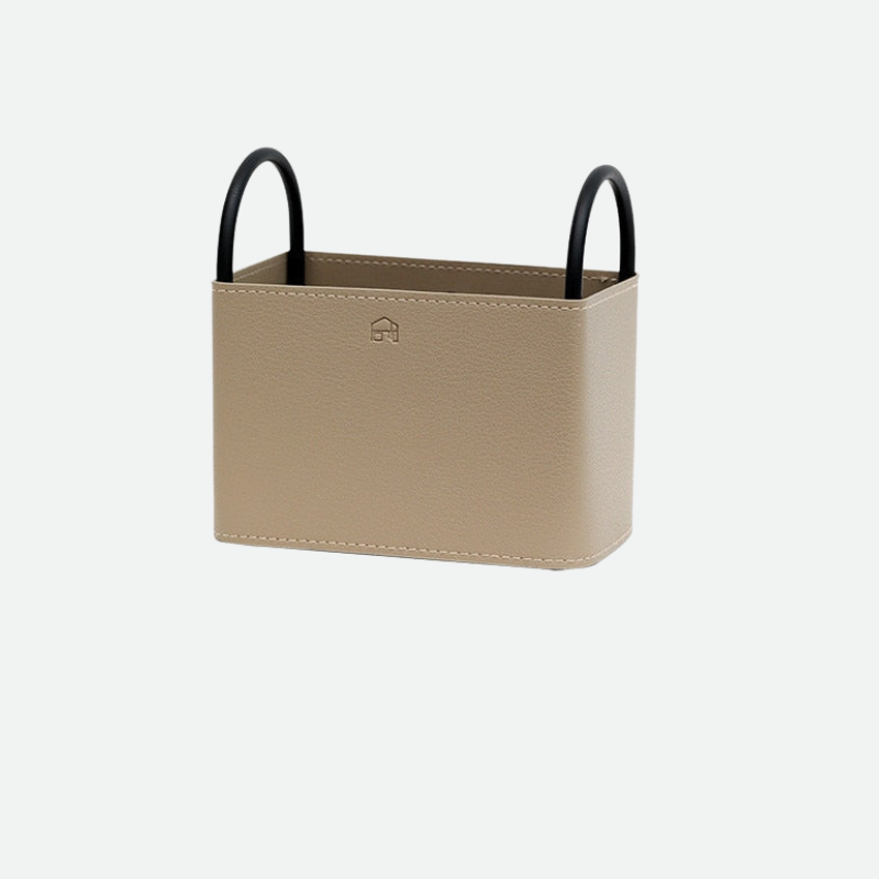 NordicLuxe – Stijlvolle Lederen Opbergmand met Minimalistisch Design
