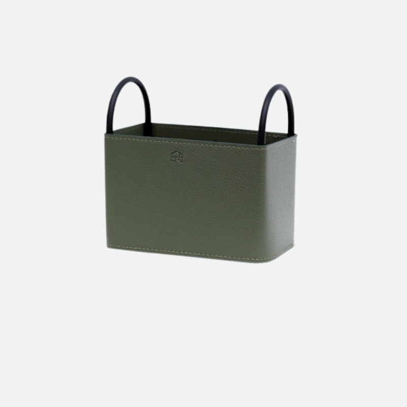 NordicLuxe – Stijlvolle Lederen Opbergmand met Minimalistisch Design