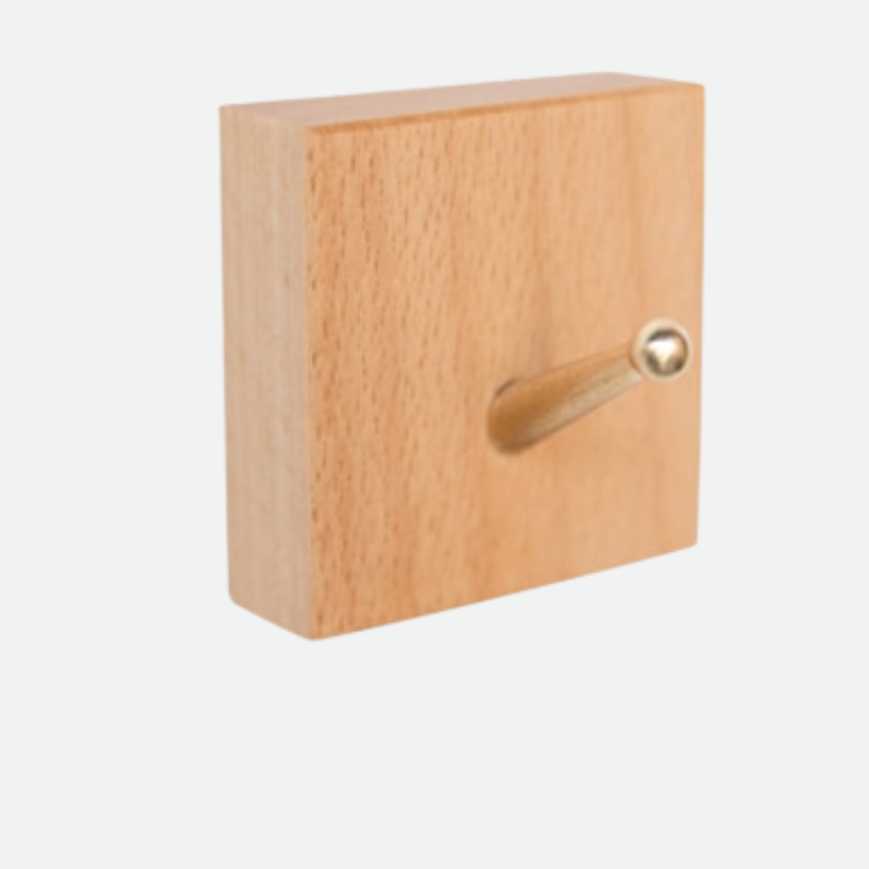 RusticaHook – Handmade Wooden Wall Hook with Brass Bracket