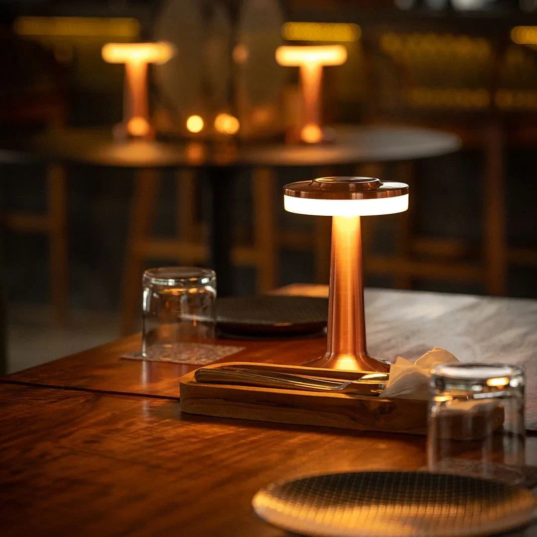 Lampe de table rétro sans fil avec lumière dimmable pour restaurant et salon