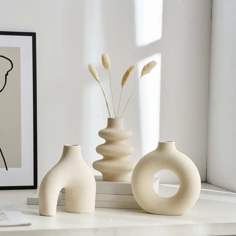 Lunara Boho Vase Set – Stylish Ceramic Decoration for a Calm & Refined Interior
