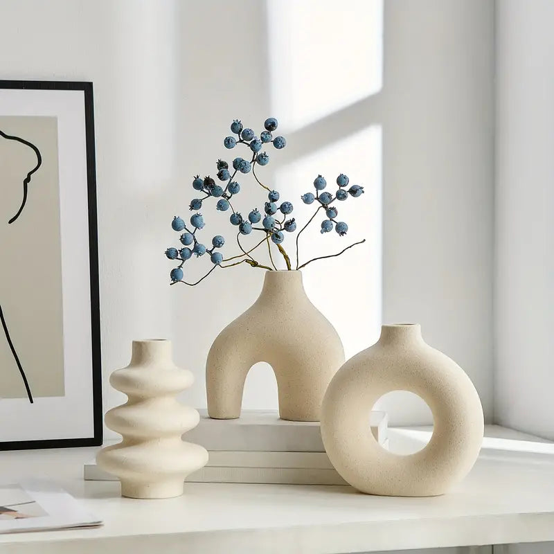 Lunara Boho Vase Set – Stylish Ceramic Decoration for a Calm & Refined Interior