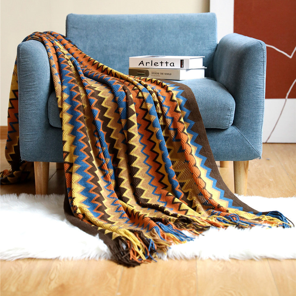 BohoWeave Luxe Chevron Plaid – Warmth & Style for a Cozy Interior