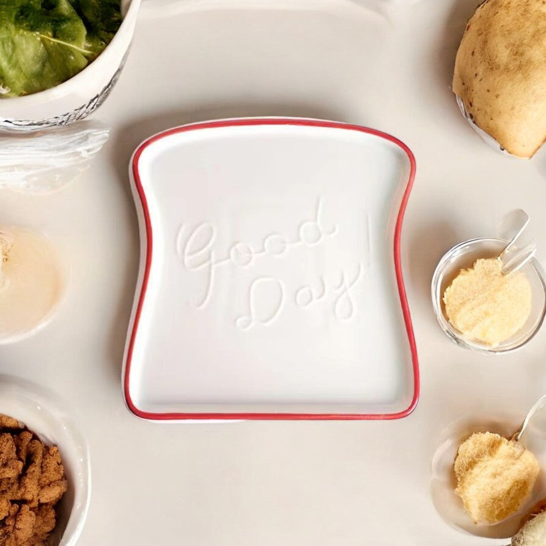 CeramiQ Toast Luxe Ceramic Plate – Playful Elegant for a Stylish Table Setting