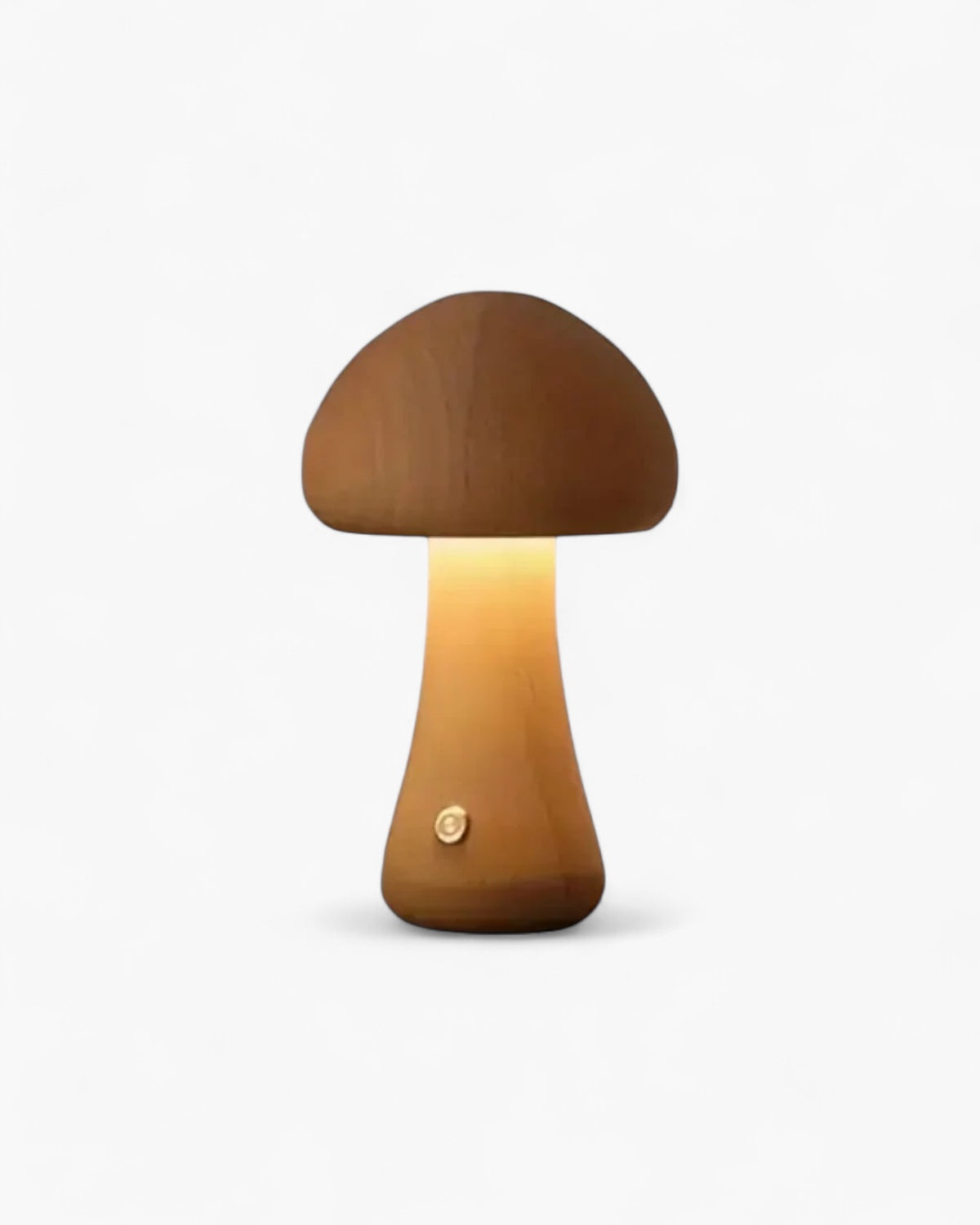 The Mushroom Glow – Wooden Table Lamp with Organic Shape and Warm Ambiance
