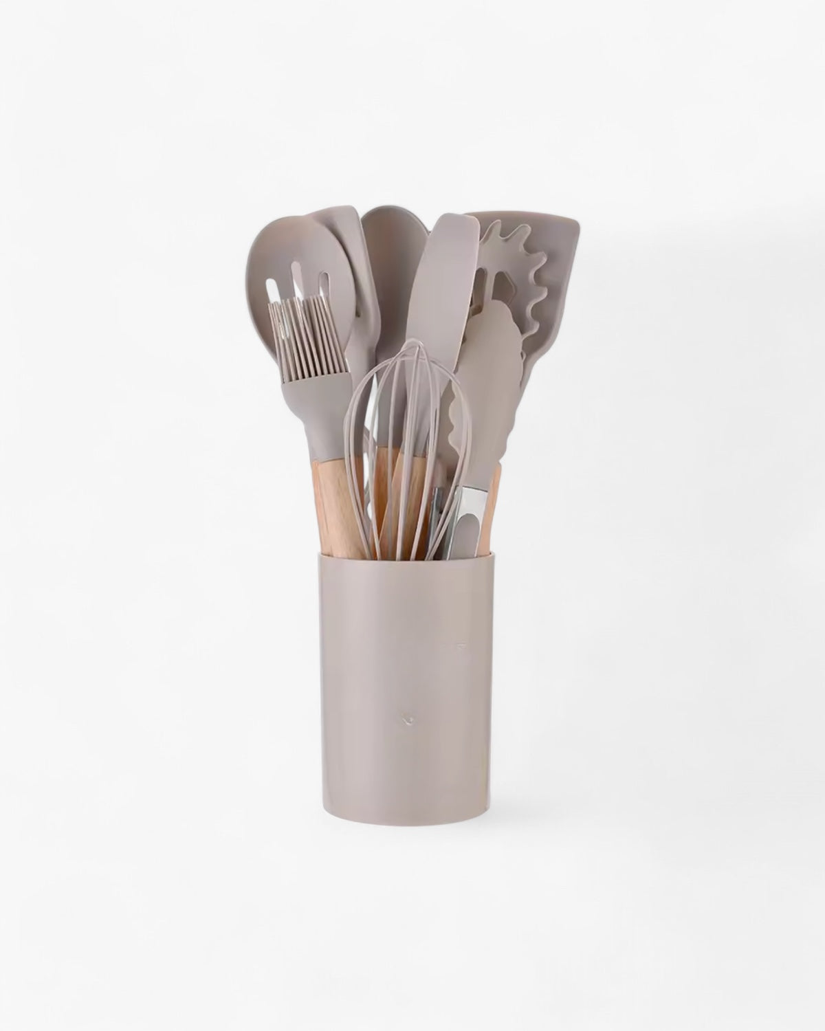 Naturéa – Eco-friendly Silicone Kitchen Set with Bamboo Handles (12-piece)