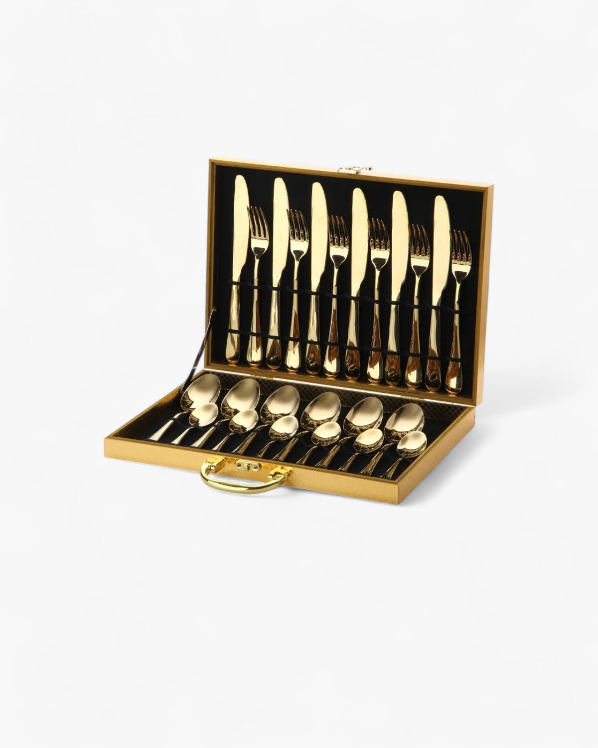 Lustre Luxe – Golden Cutlery Set with Refined Finish for Stylish Dining