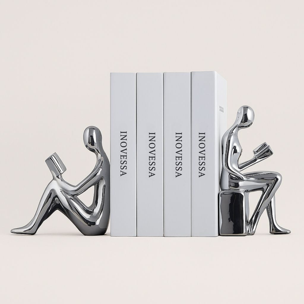 LumiRead Sculpture Bookend Set – Modern Elegance for a Stylish Bookshelf