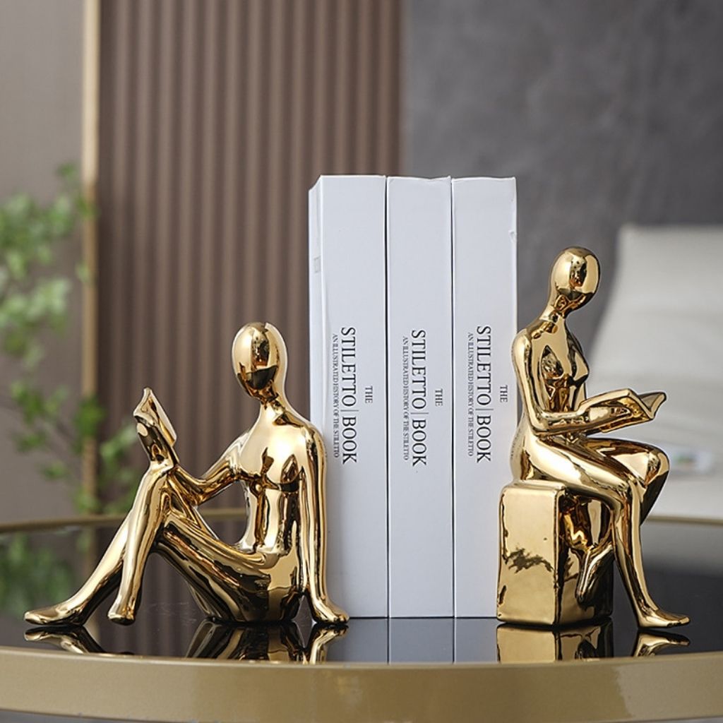 LumiRead Sculpture Bookend Set – Modern Elegance for a Stylish Bookshelf