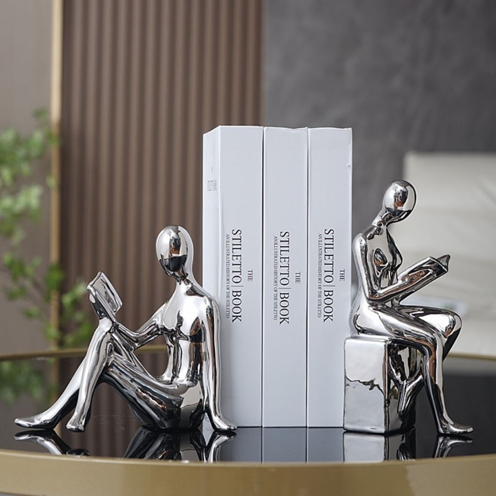 LumiRead Sculpture Bookend Set – Modern Elegance for a Stylish Bookshelf