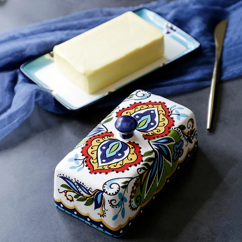 Tuscany – Hand-Painted Butter Dish with Traditional Italian Design