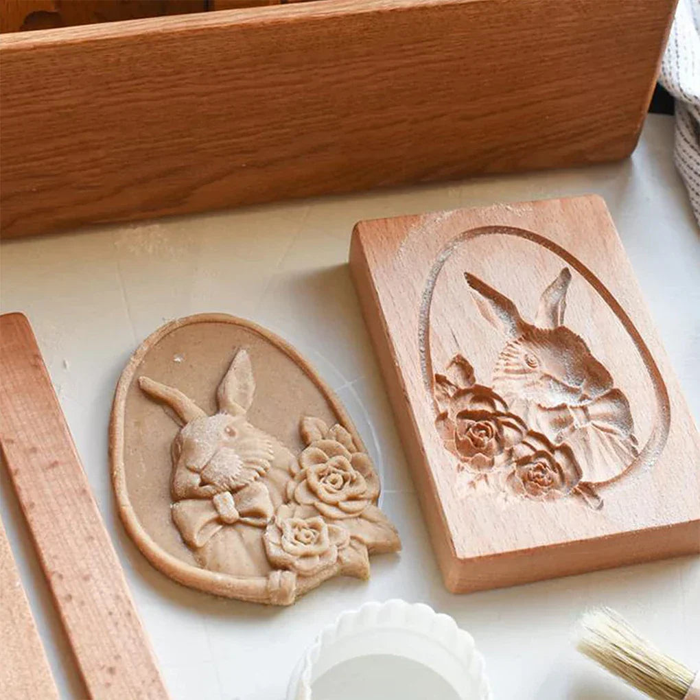 BakeArt – Artisan Wooden Speculaas & Gingerbread Mold for Elegant Creations