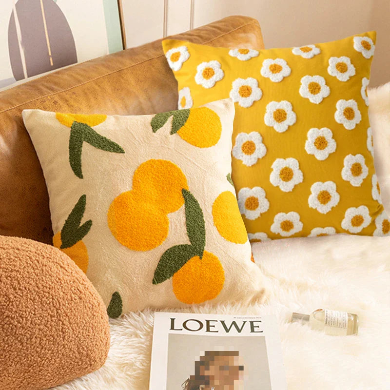 Soléa – Jacquard Kussenhoes met Verfijnd Zonnebloemmotief