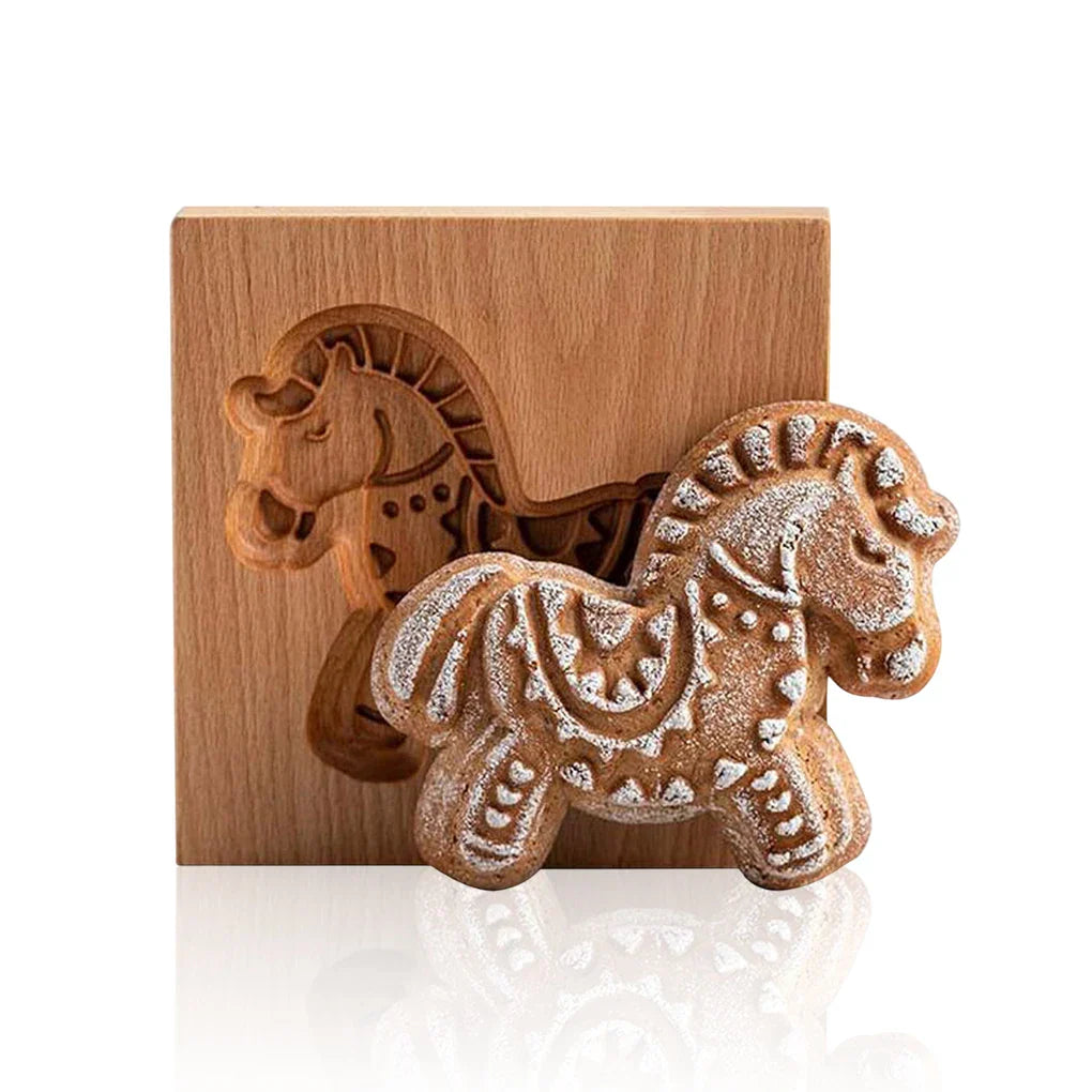 BakeArt – Artisan Wooden Speculaas & Gingerbread Mold for Elegant Creations