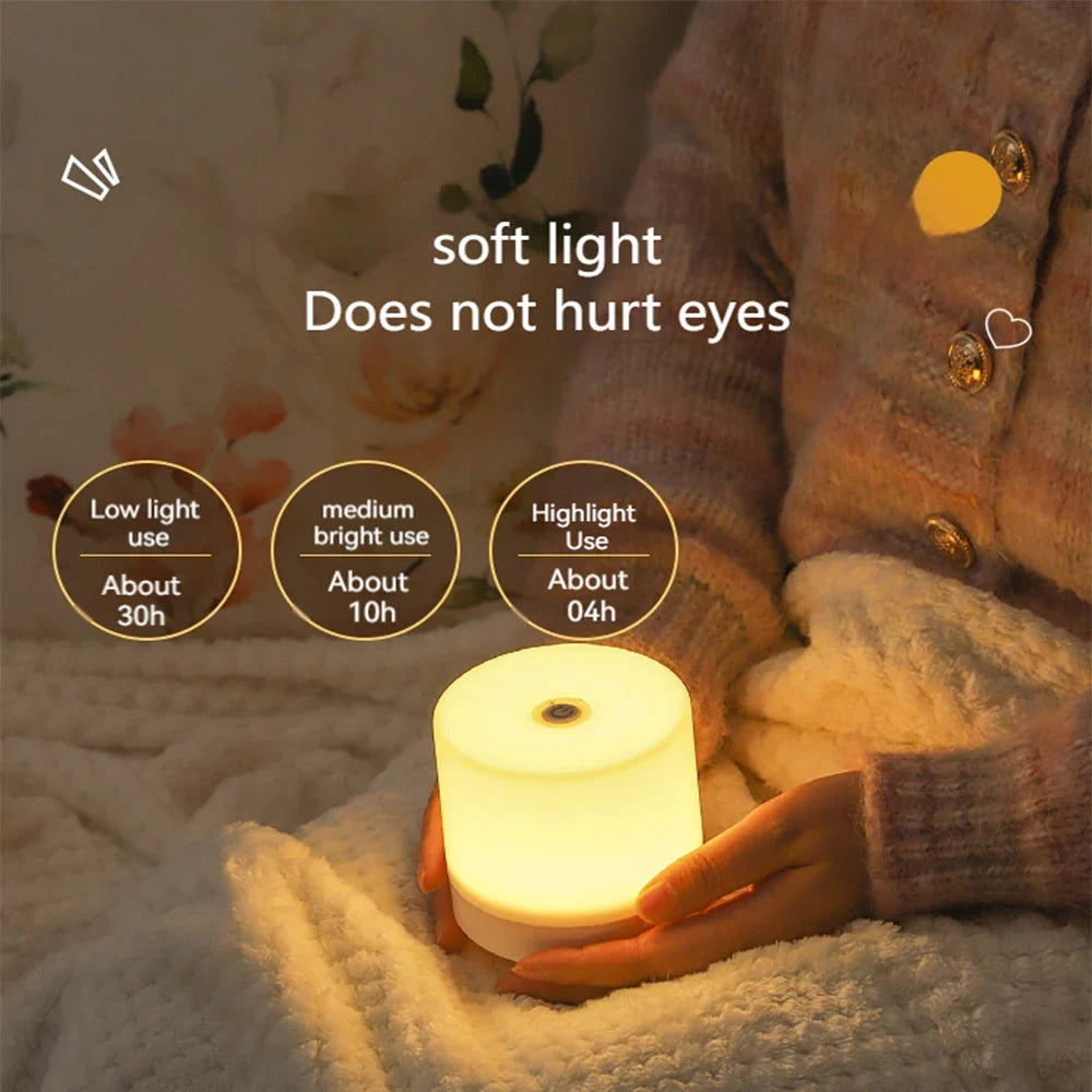 GlowEase – Compact LED Night Lamp with Touch Dimming