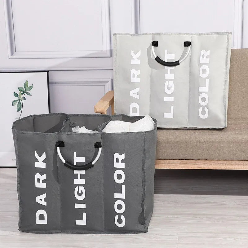 Sortéa Luxe Laundry Basket with 3 Compartments – Stylish & Efficient Organizing of Your Laundry