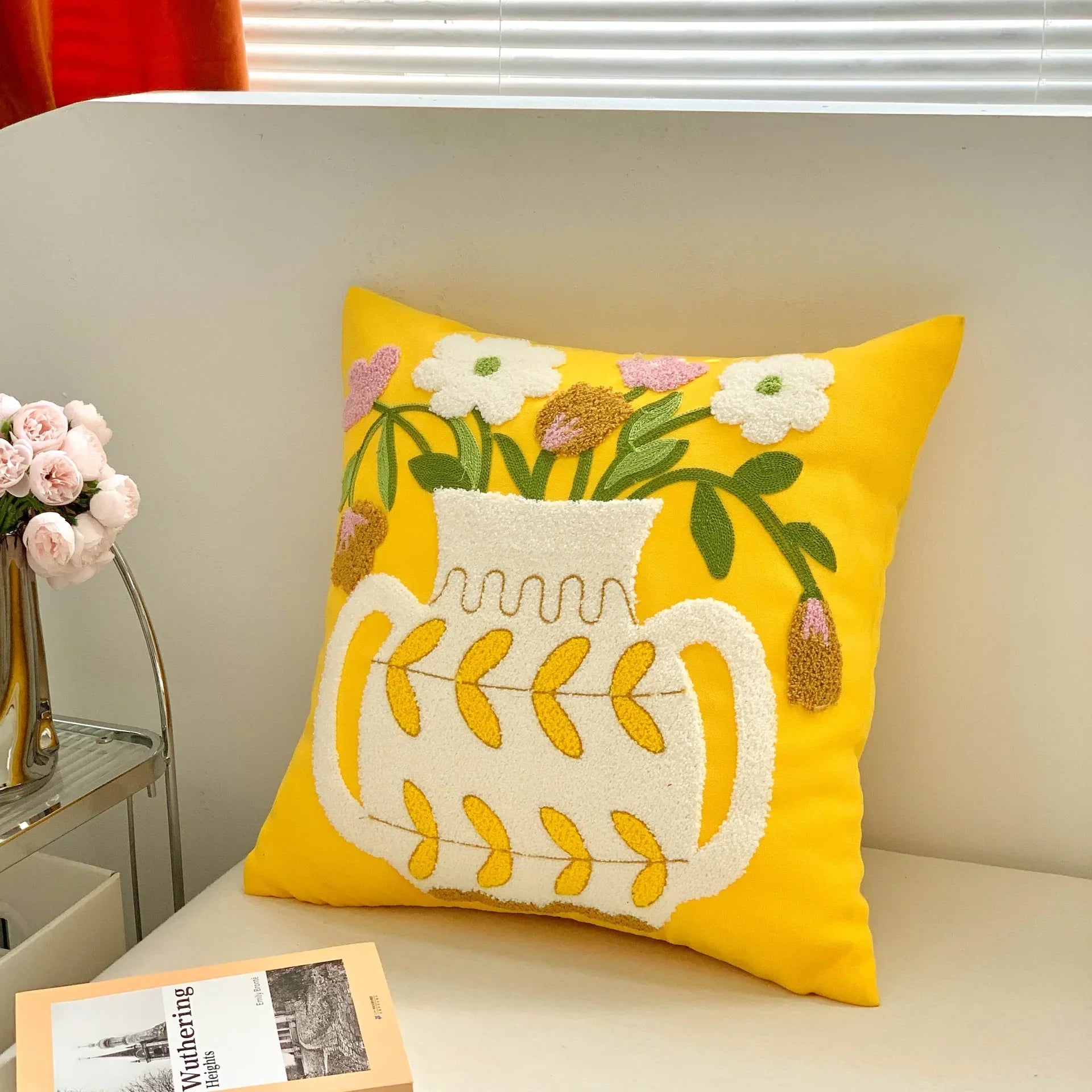 Soléa – Jacquard Kussenhoes met Verfijnd Zonnebloemmotief