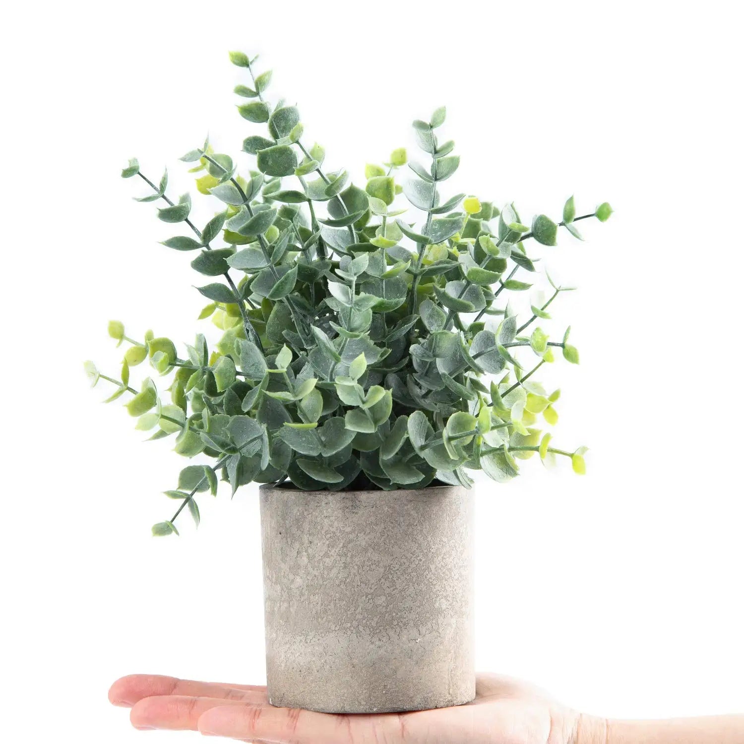 VerdeVibe – Modern Set of 2 Artificial Plants in Stylish Stone Effect Pots for a Timeless Atmosphere