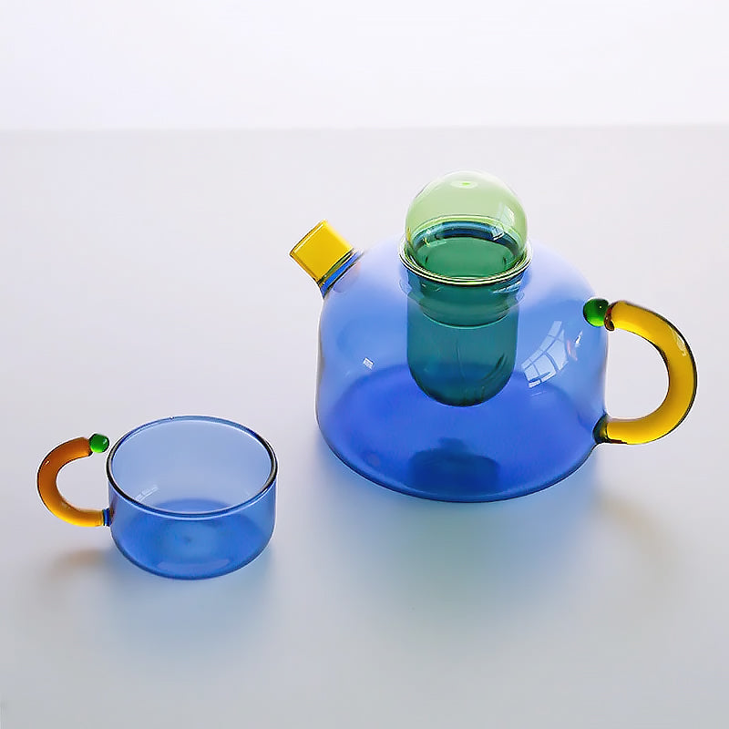 LumiServe Colorful Glass Tea Set – Stylish Design for a Unique Table Experience