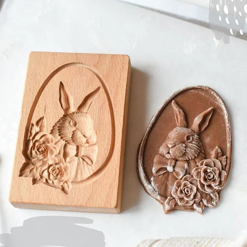 BakeArt – Artisan Wooden Speculaas & Gingerbread Mold for Elegant Creations