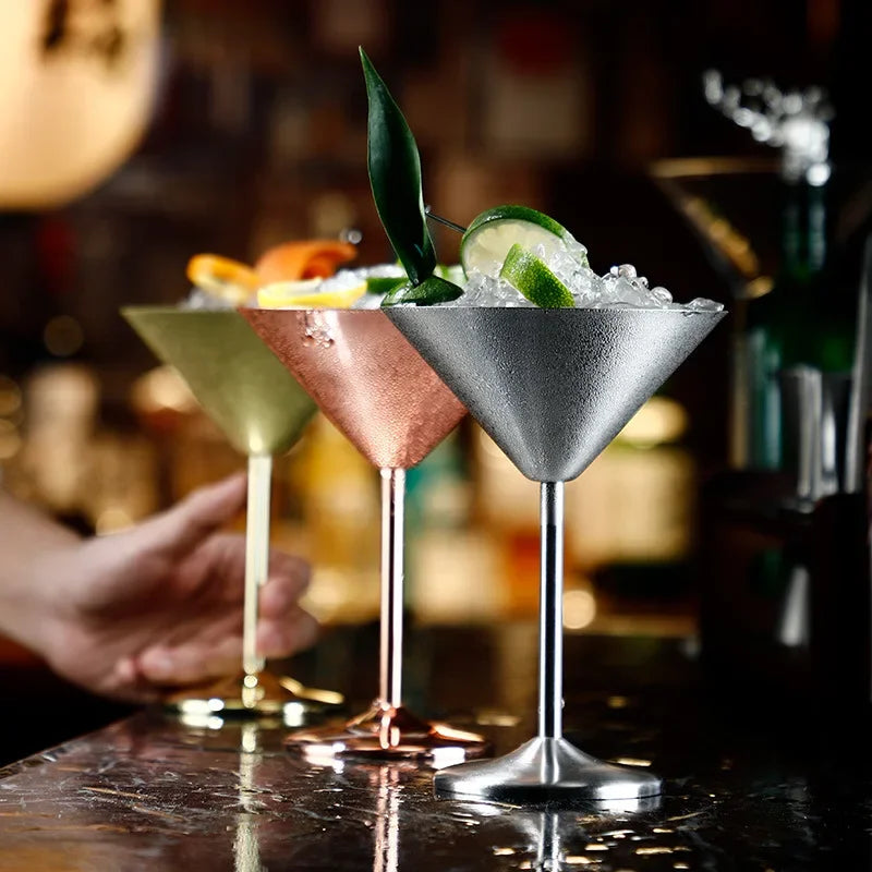 LuxeSip – Stainless Steel Martini Cocktail Glasses with Double-Walled Insulation