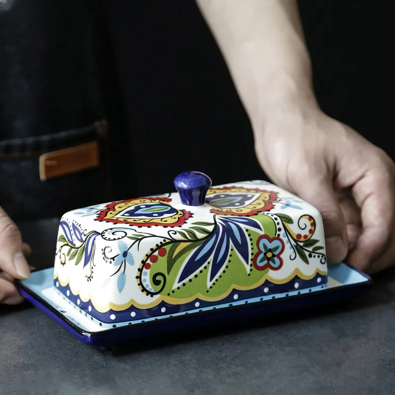 Tuscany – Hand-Painted Butter Dish with Traditional Italian Design