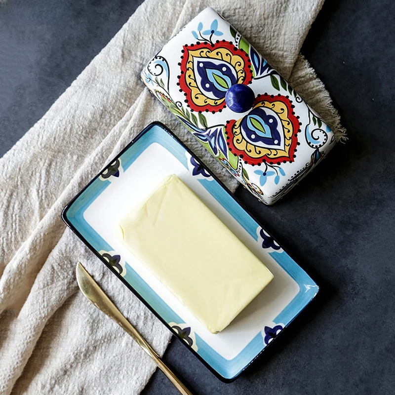 Tuscany – Hand-Painted Butter Dish with Traditional Italian Design