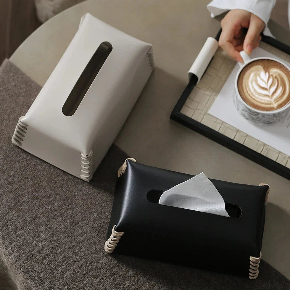 Harlo Élite – Luxury Leather Tissue Box with Refined Details