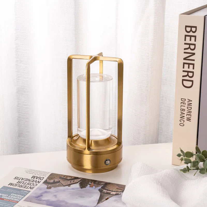 LumiGlow – Crystal Table Lamp with Wireless Functionality