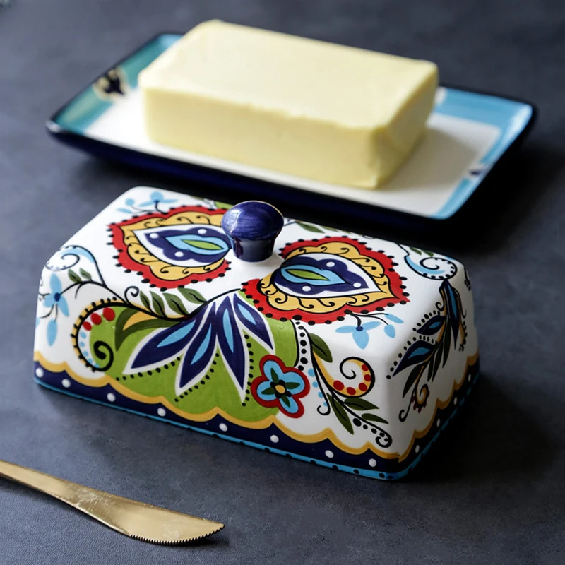 Tuscany – Hand-Painted Butter Dish with Traditional Italian Design