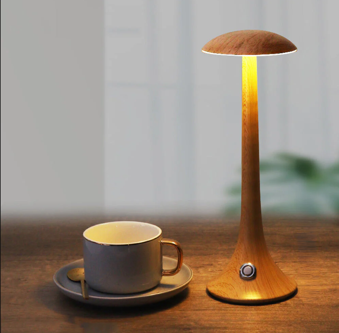 WoodLume – Dimmable LED Table Lamp with Elegant Wooden Design