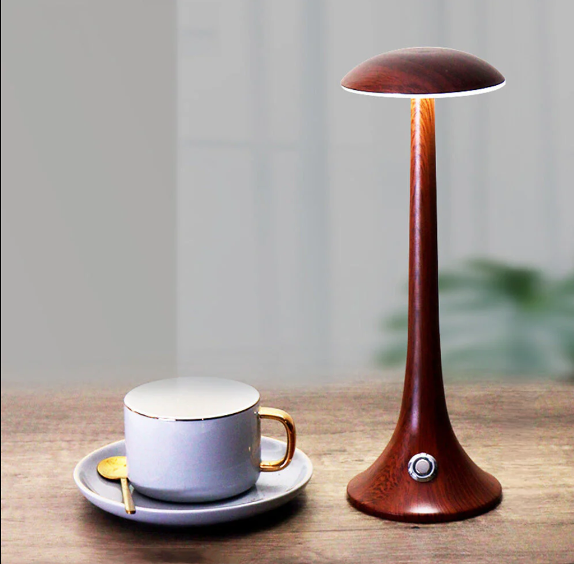 WoodLume – Dimmable LED Table Lamp with Elegant Wooden Design