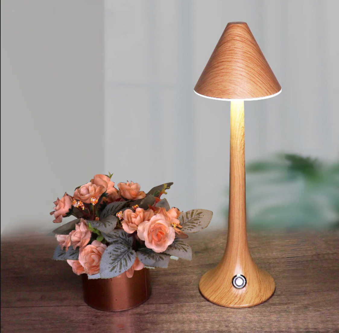 WoodLume – Dimmable LED Table Lamp with Elegant Wooden Design