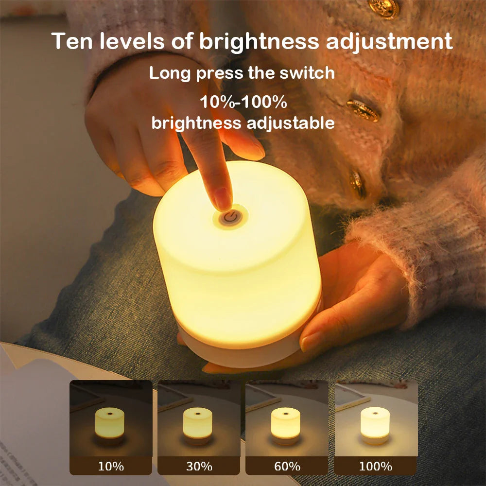 GlowEase – Compact LED Night Lamp with Touch Dimming